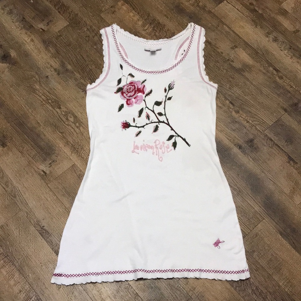 Dolly Couture White Embroidered Rose Dress M
